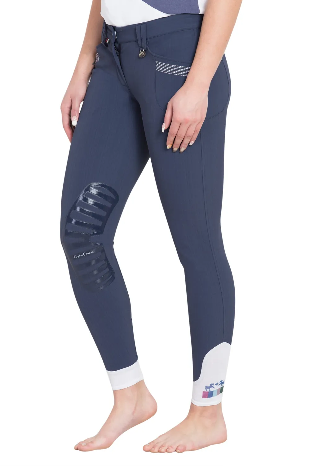 Equine Couture Sarah rijbroek zwart silicone maat 34
