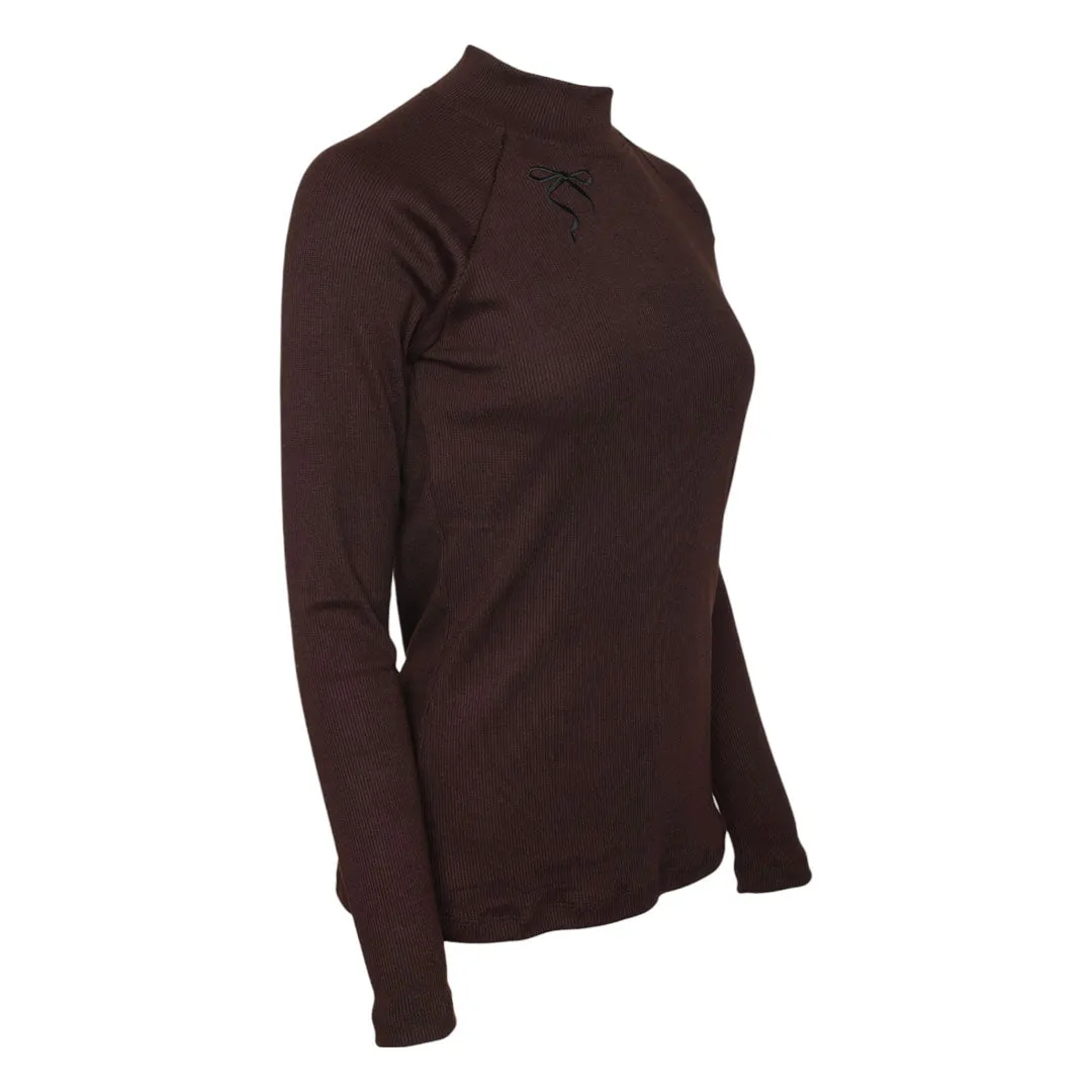 Dapplebay Heirloom rijshirt rolkraag Dark Bay lange mouw