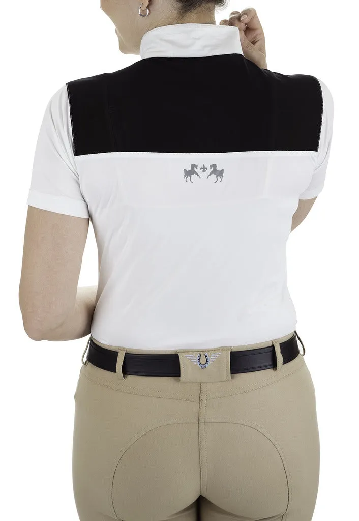Equine Couture Nicolette wedstrijdshirt Wit Zwart