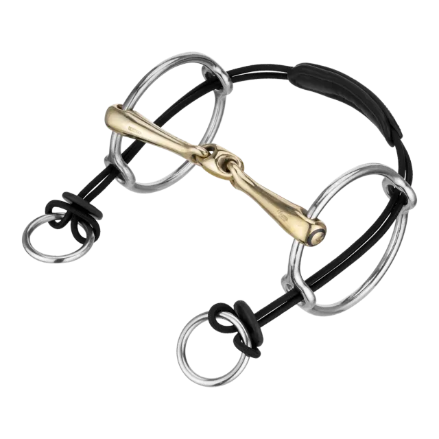 Herm Sprenger Curb Gag Rope 45 cm leder zwart kinriem