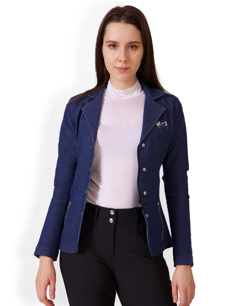 Equine Couture Denim and Diamonds wedstrijdjas navy stretch