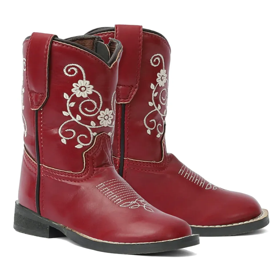 TuffRider Fire Red Floral western laarzen peuter rood