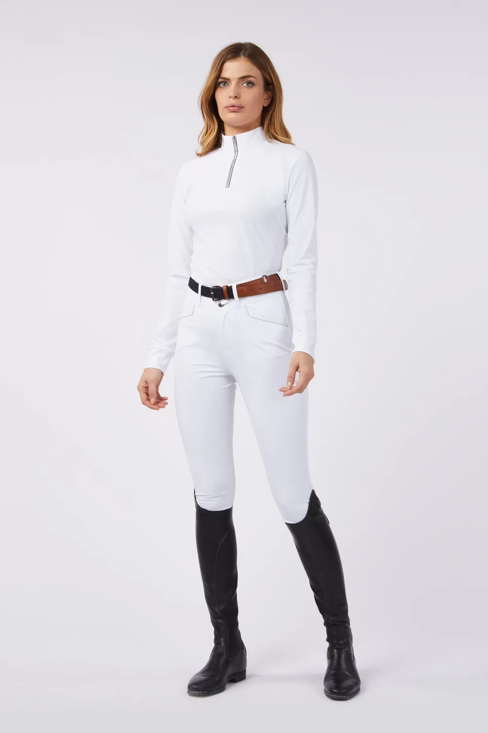 Vestrum Villanova wedstrijdshirt dames optical white met rits
