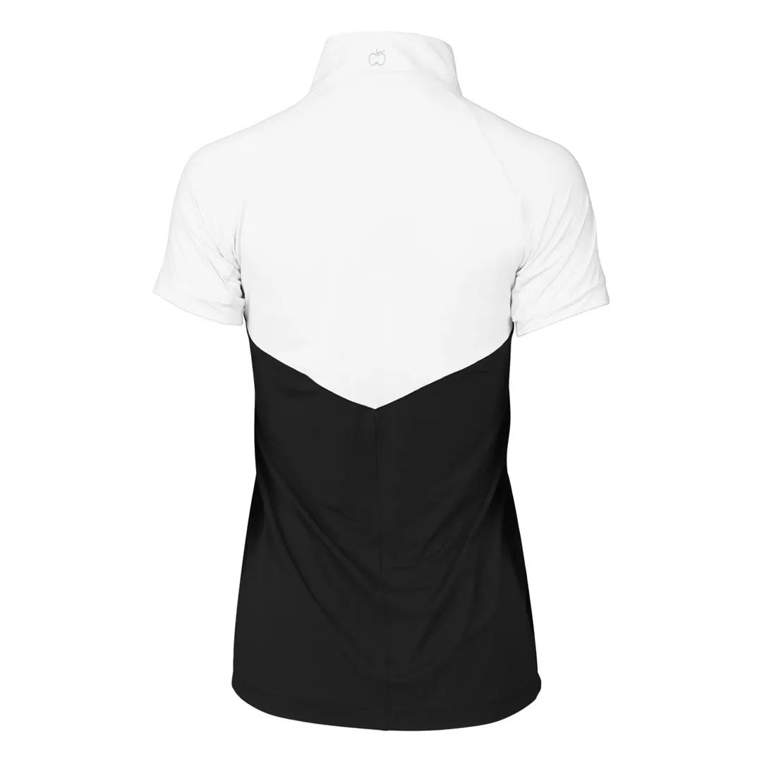 Dapplebay Lady rijshirt korte mouw zwart-wit verkoelend