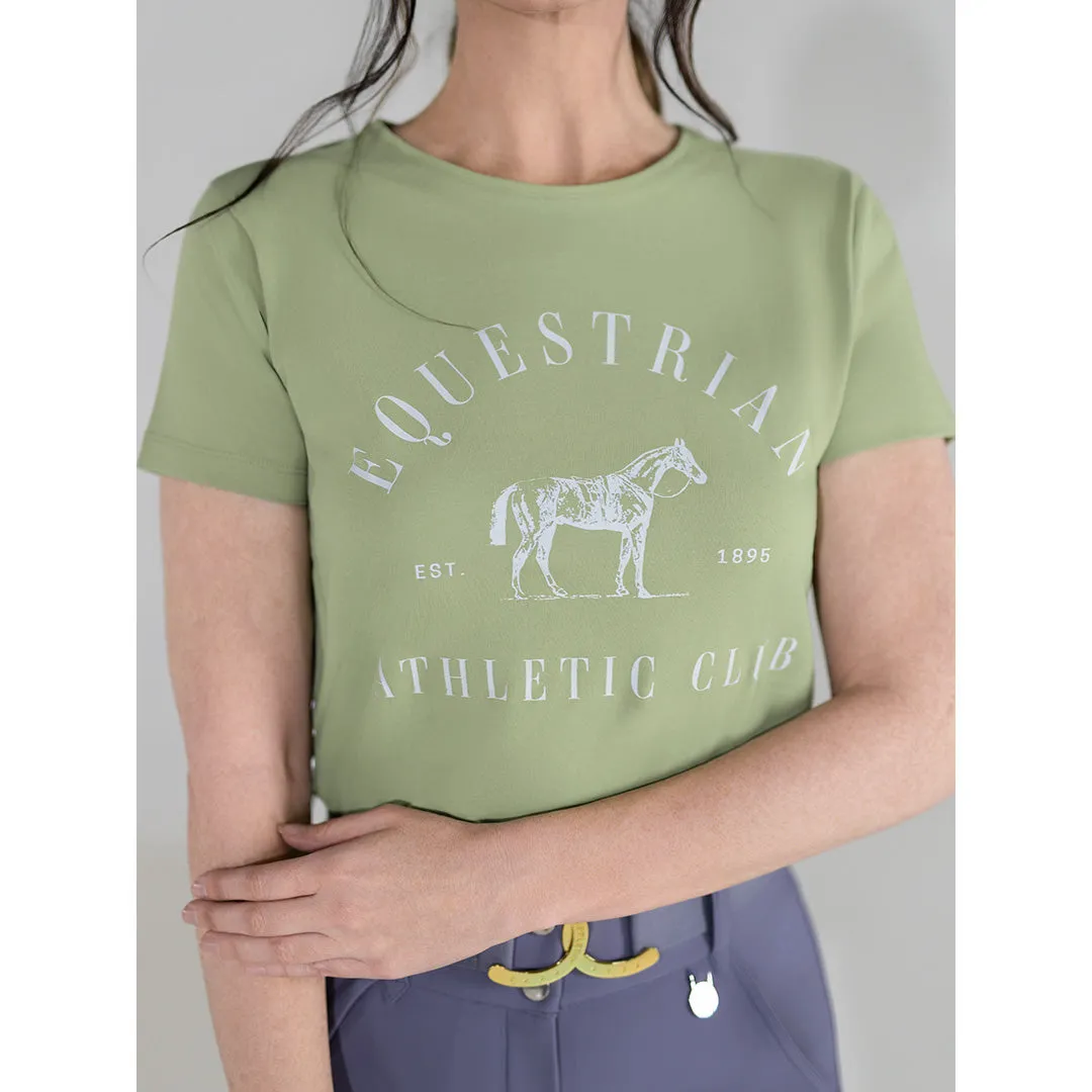 Dapplebay Athletic Club T-shirt sage katoen boxy