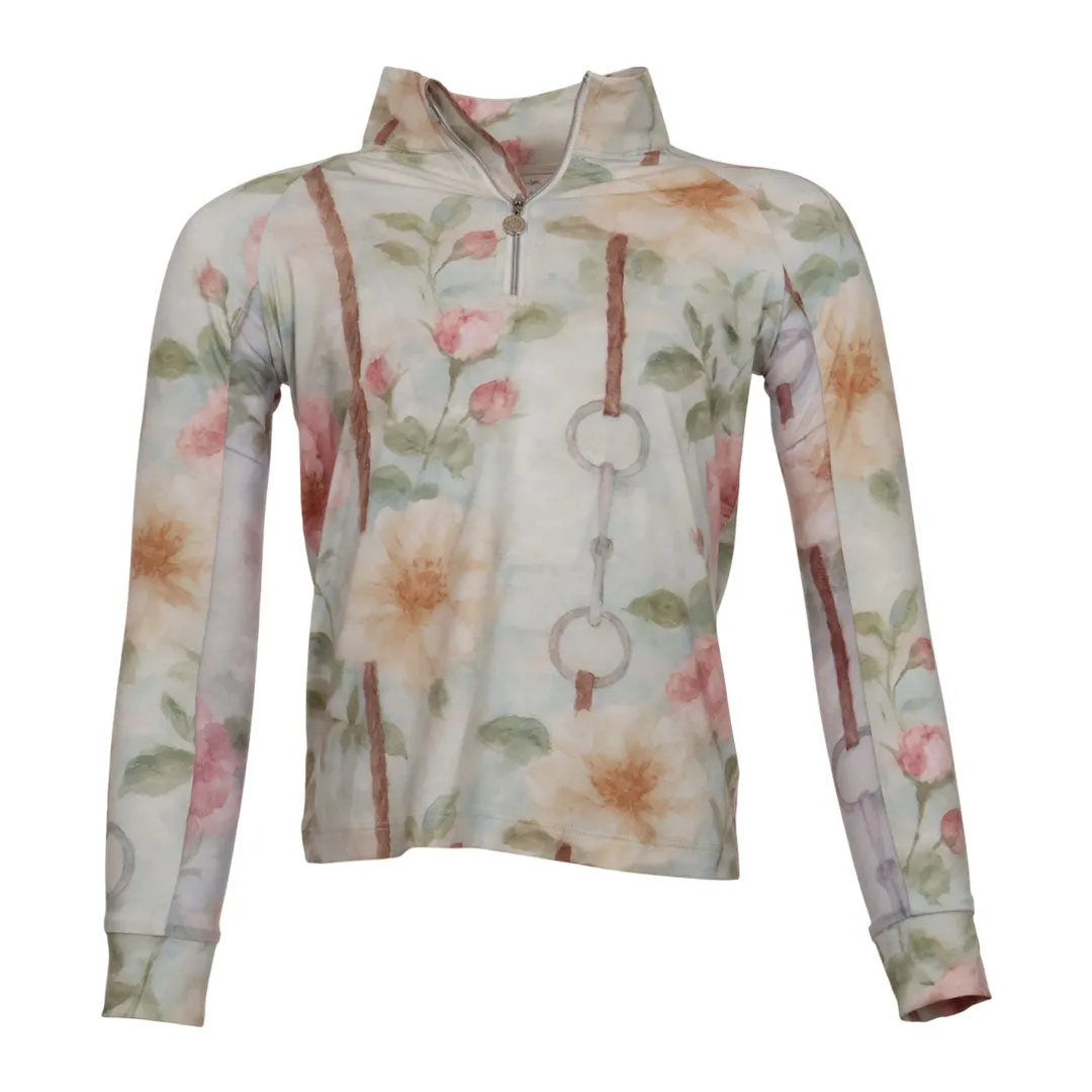 Dapplebay Vintage Floral rijshirt kind 1/4 rits licht