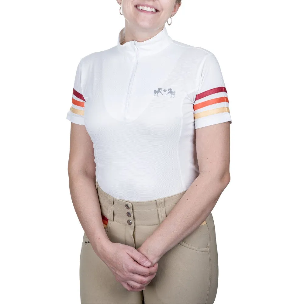 Equine Couture Gradient wedstrijdshirt wit-rood KM
