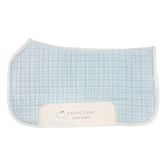 Dapplebay Gingham western zadelpad blauw/wit vilt