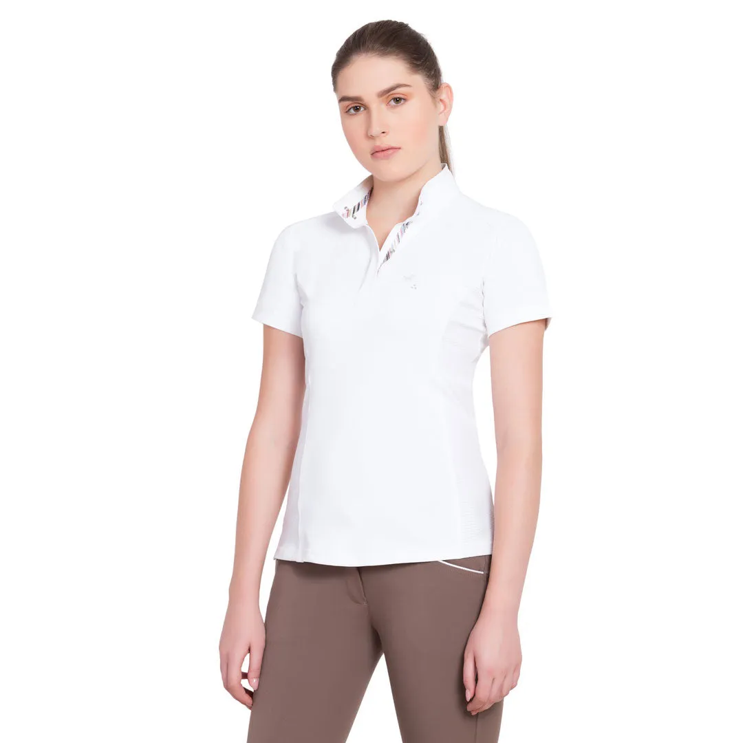 Equine Couture Cara wedstrijdshirt korte mouw wit koelstretch