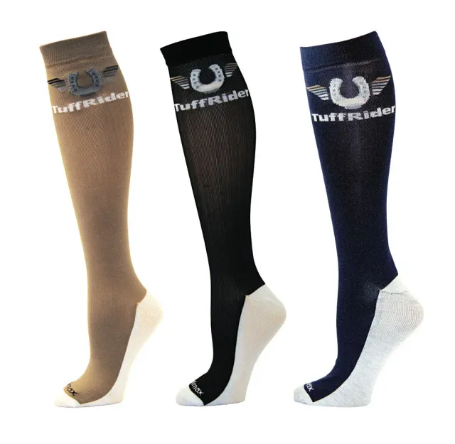 TuffRider Coolmax rijkousen 3-pack zand