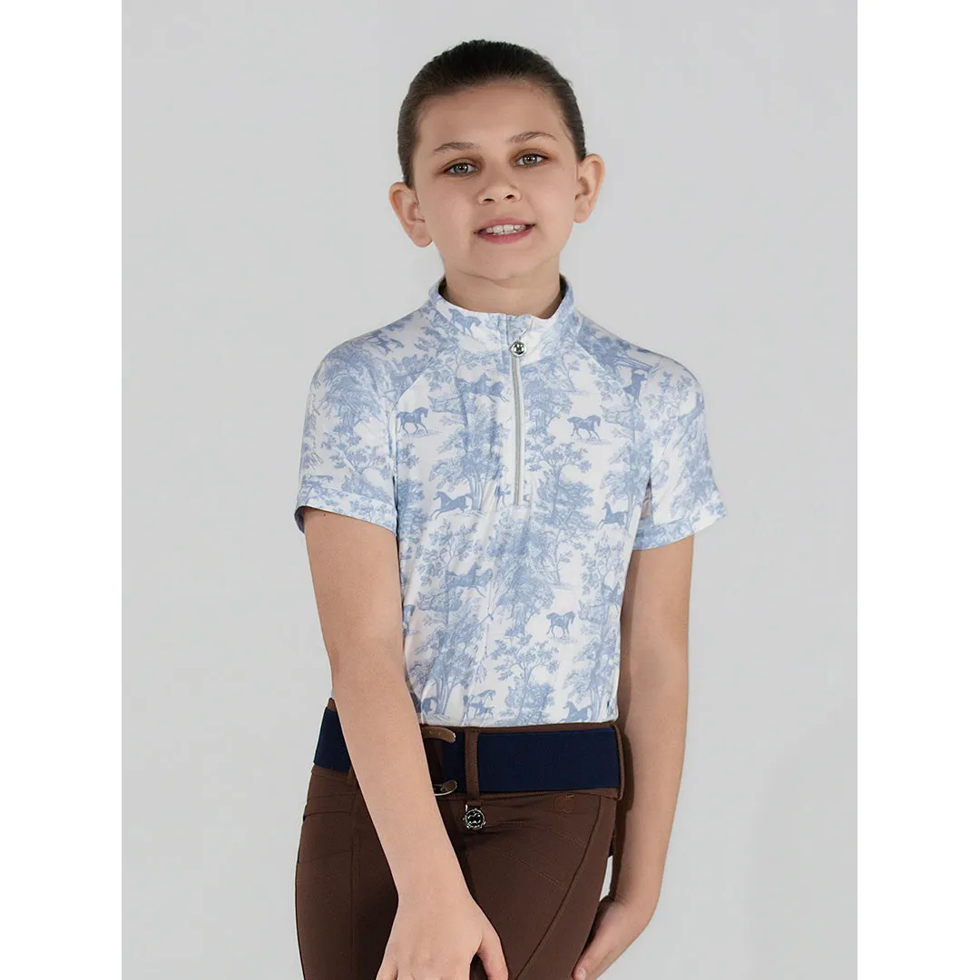 Dapplebay Equestrian Toile 1/4 zip kinder rijshirt moonrise