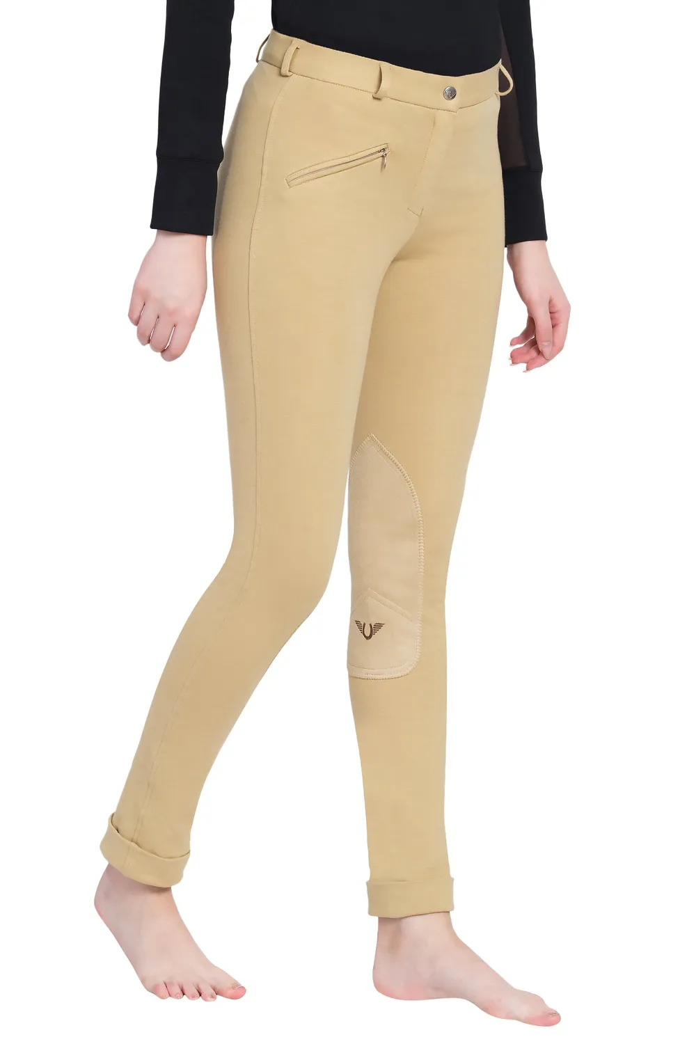 TuffRider Cotton dames jodhpurbroek kniezit zwart