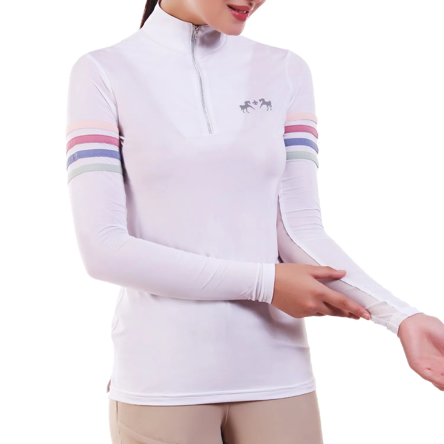 Equine Couture Gradient IceFil wedstrijdshirt wit dames