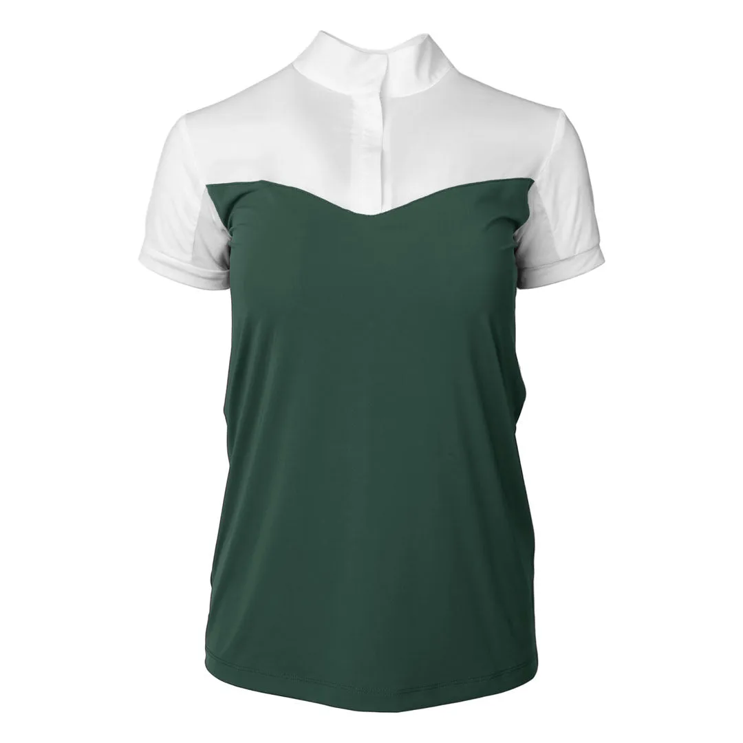 Dapplebay Lady 1/4 Zip Show Top wedstrijdshirt White/Evergreen