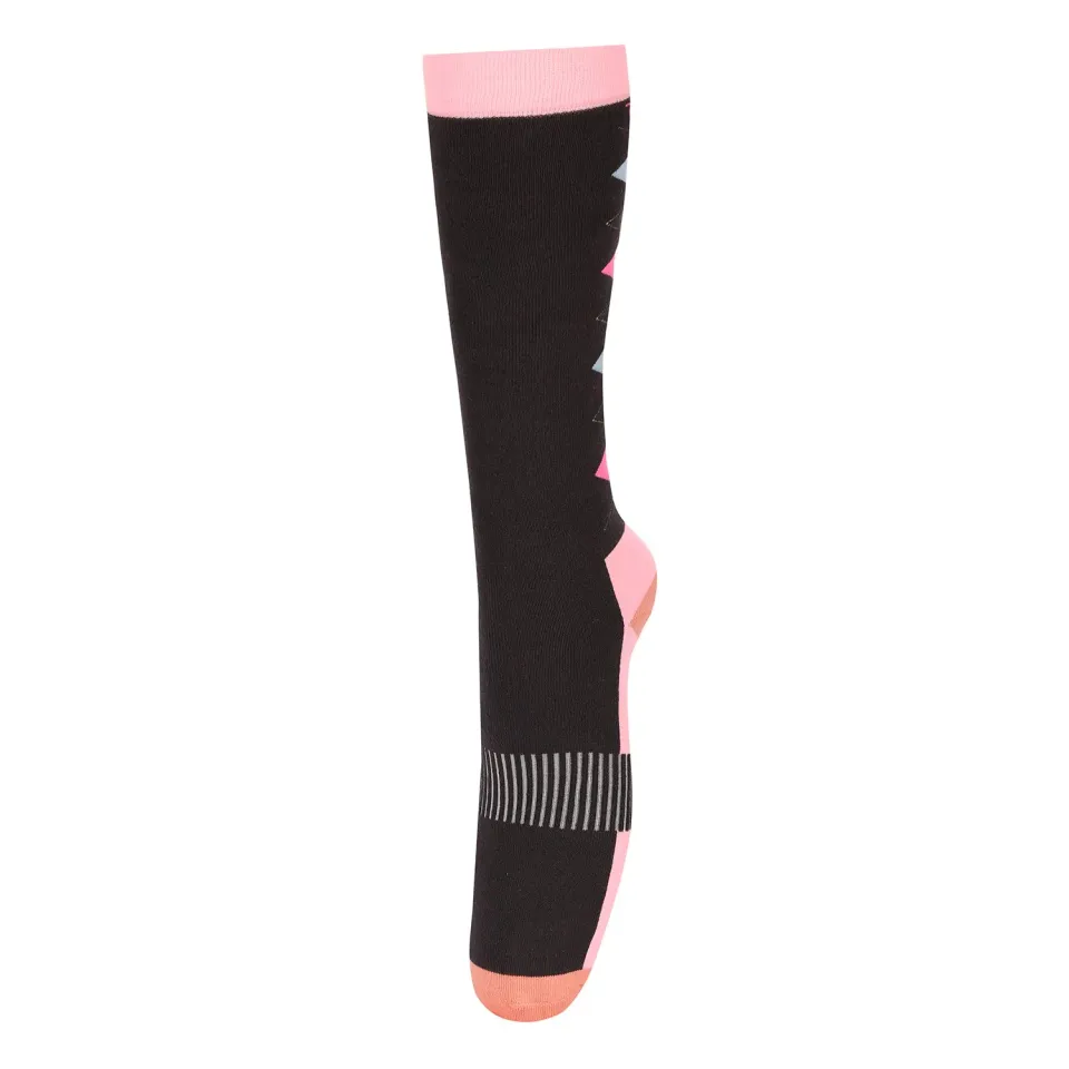 TuffRider Neon Winter Argyle paardrijsokken neon peach dik