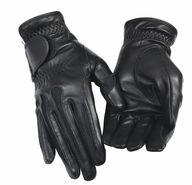 TuffRider Stretch Leather rijhandschoenen zwart touchscreen