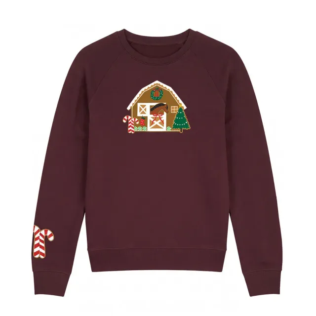 Dapplebay Gingerbread Horse sweatshirt sugarplum geborduurd