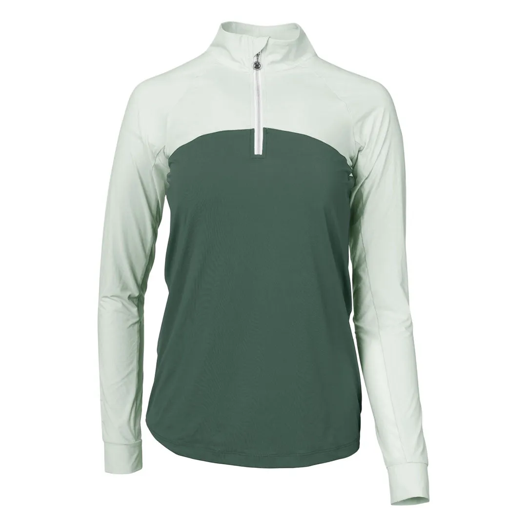 Dapplebay Lady 1/4 Zip rijshirt light teal koel