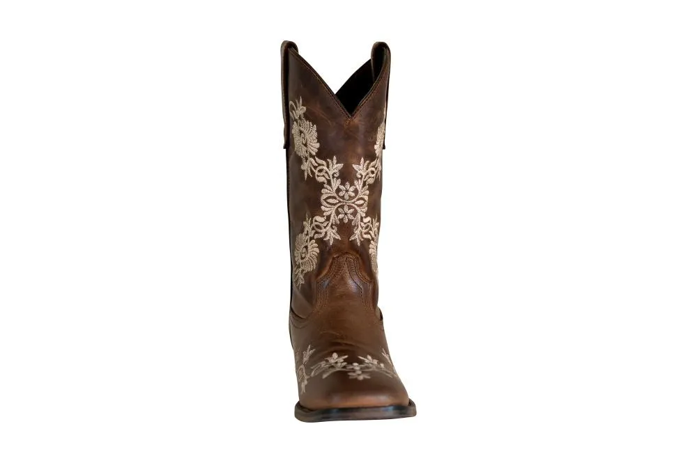 TuffRider Mormon leren westernlaarzen bruin square toe