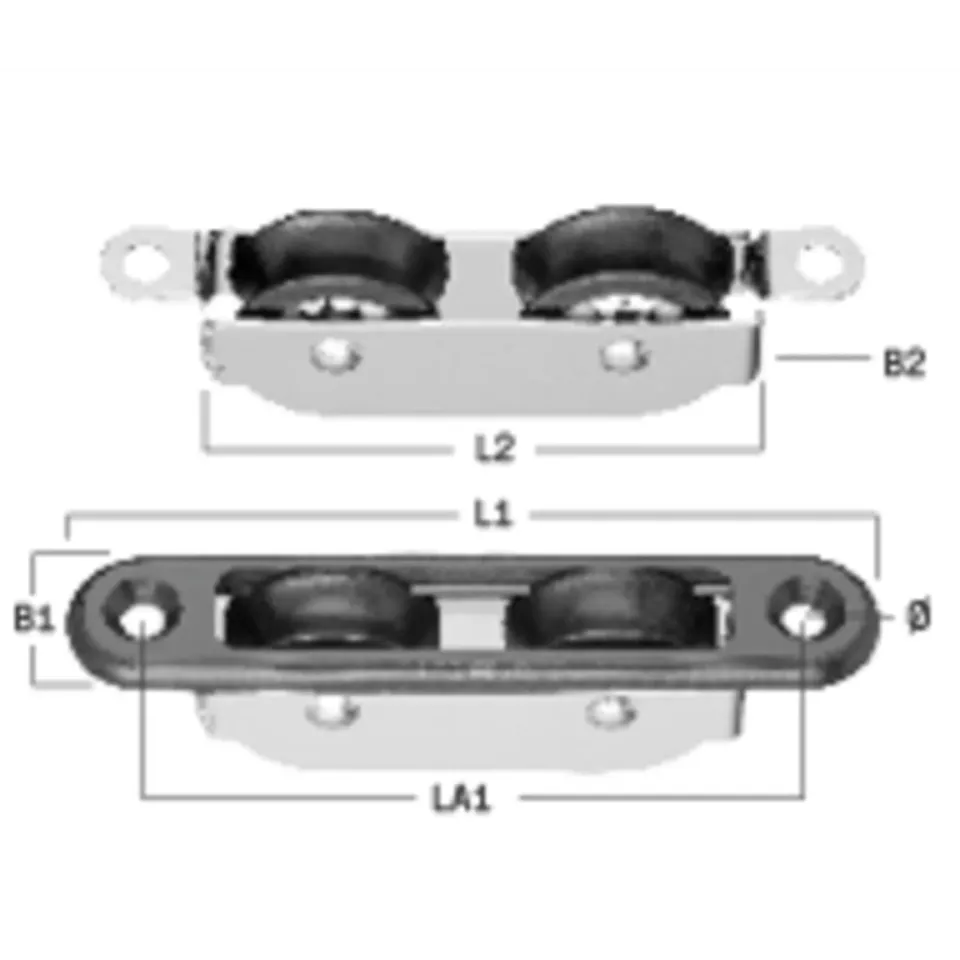 Herm Sprenger Einlassblock katrolblok 8 mm 2-rollig kogellager