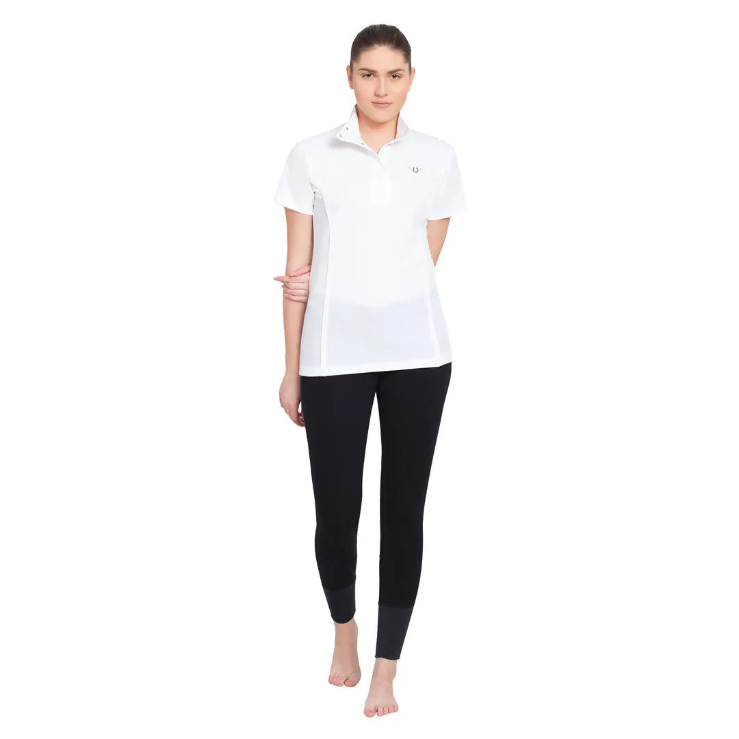 TuffRider Kirby wedstrijdshirt dames wit glacier korte mouw