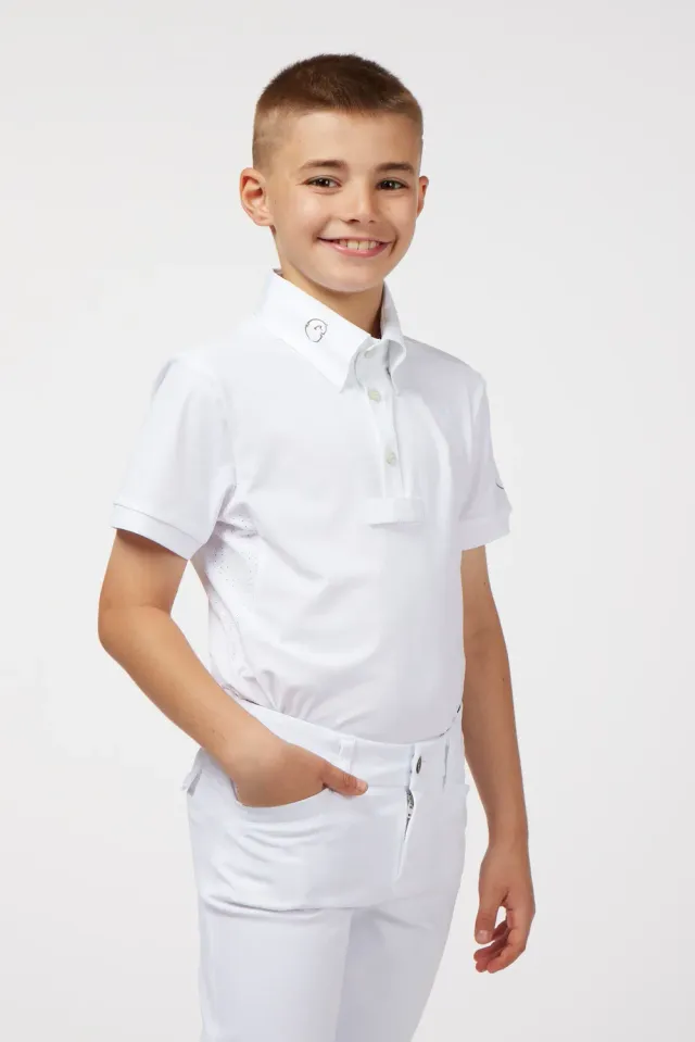 Vestrum Budoni jongens wedstrijdshirt wit sneldrogend