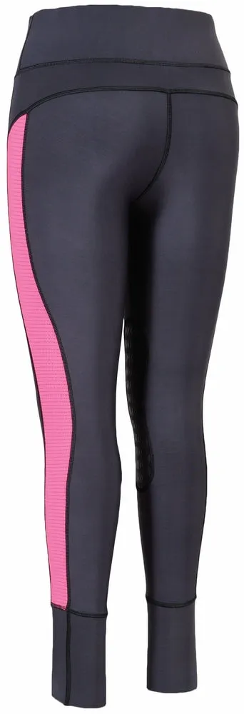 TuffRider Marathon dames rijlegging Charcoal siliconen knie
