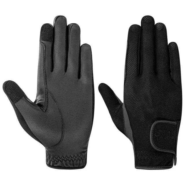 Equine Couture Aerocool rijhandschoenen Zwart touchscreen
