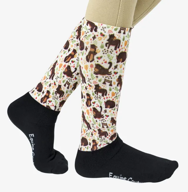 Equine Couture OTC laarzensokken kind print kniekousen