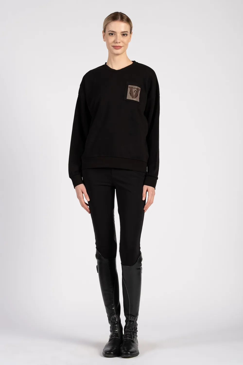 Vestrum Nivelles sweater dames zwart katoen oversized