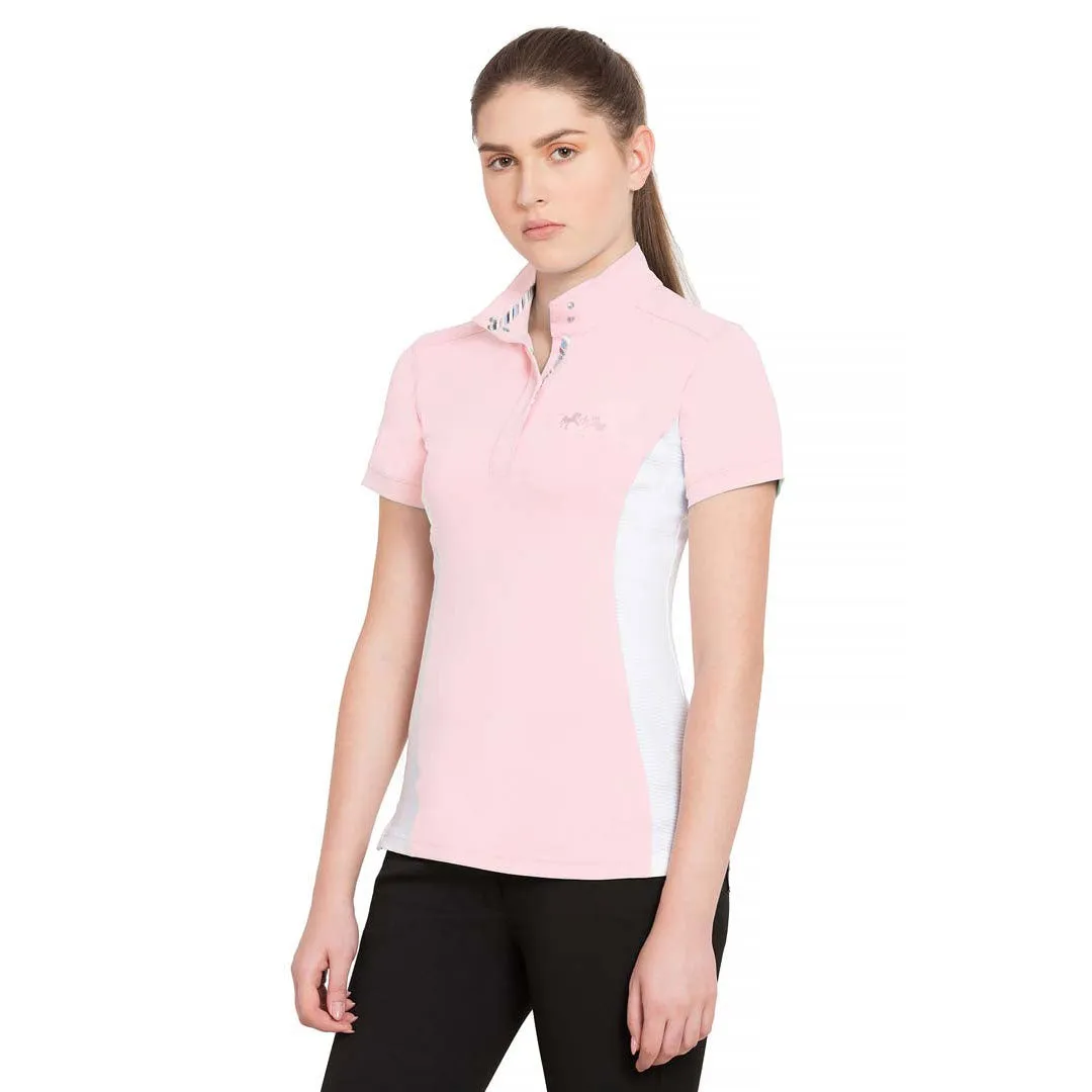 Equine Couture Cara wedstrijdshirt korte mouw wit koelstretch