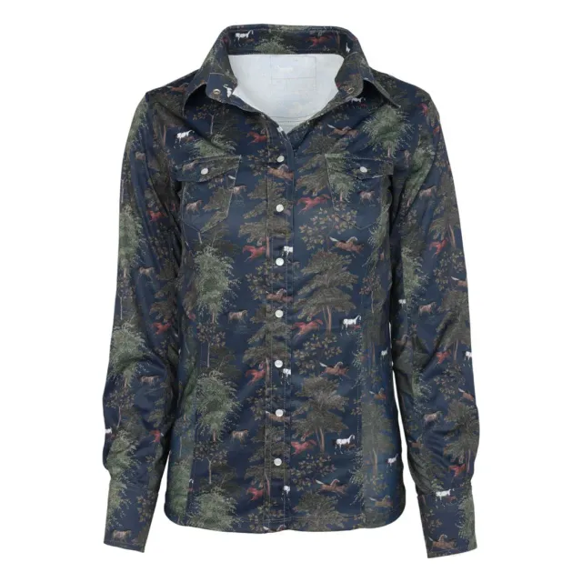 Dapplebay Autumn Toile westernshirt navy XS ademend
