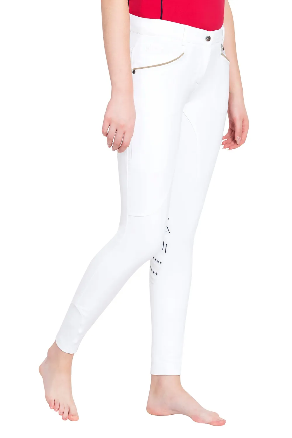 Equine Couture Lille Knie Patch rijbroek wit 34