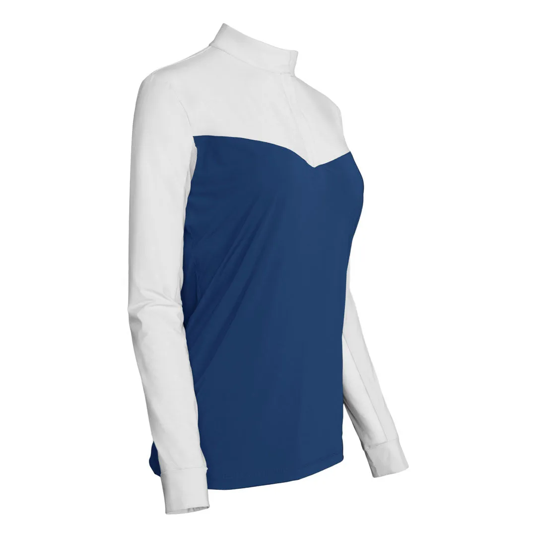 Dapplebay Lady 1/4 Zip wedstrijdshirt wit-navy