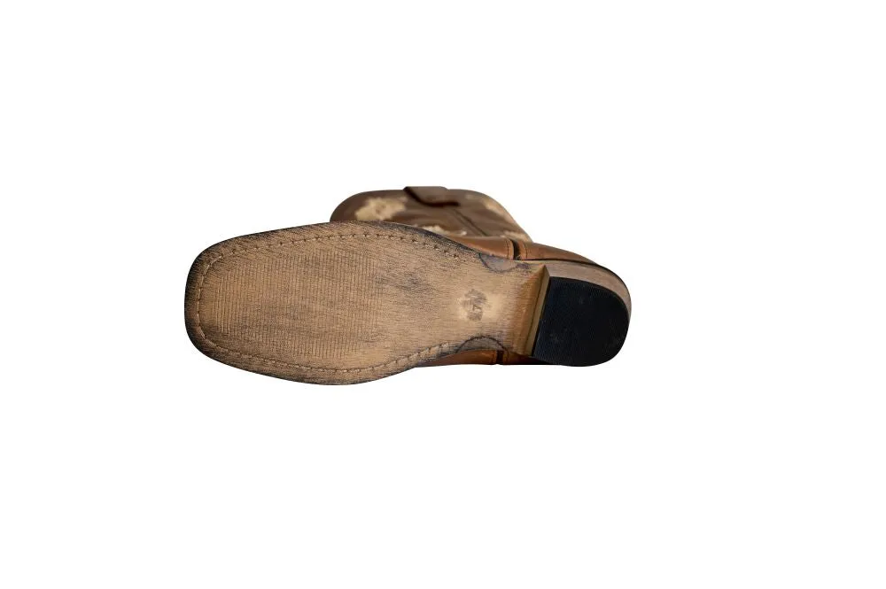 TuffRider Mormon leren westernlaarzen bruin square toe