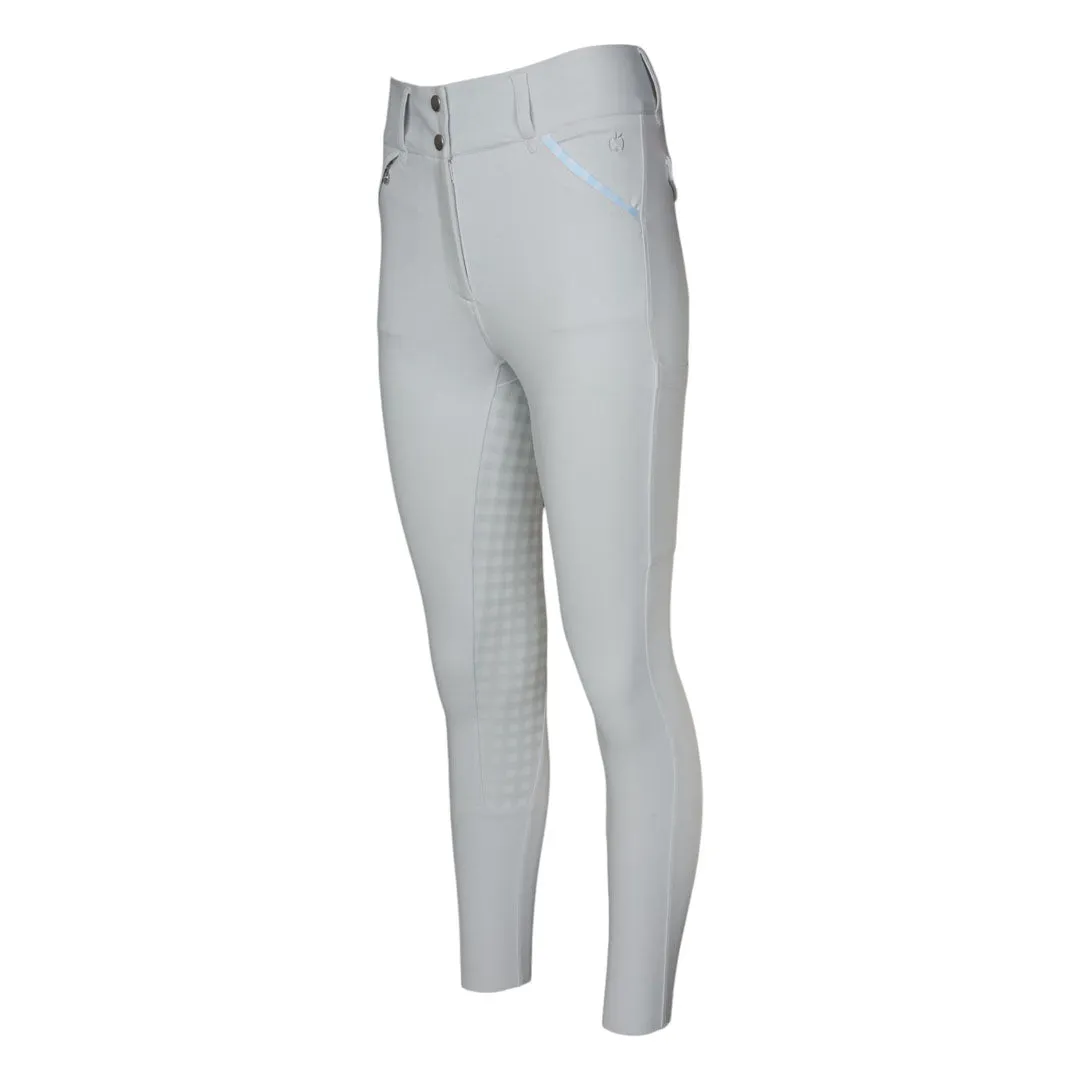 Dapplebay Gingham Compression rijbroek full seat lichtgrijs
