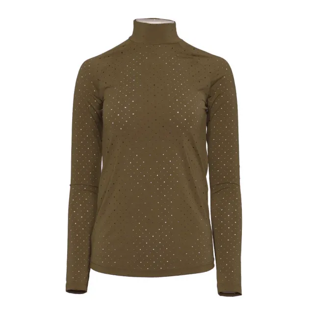 Dapplebay Aircut mockneck rijshirt chocolade