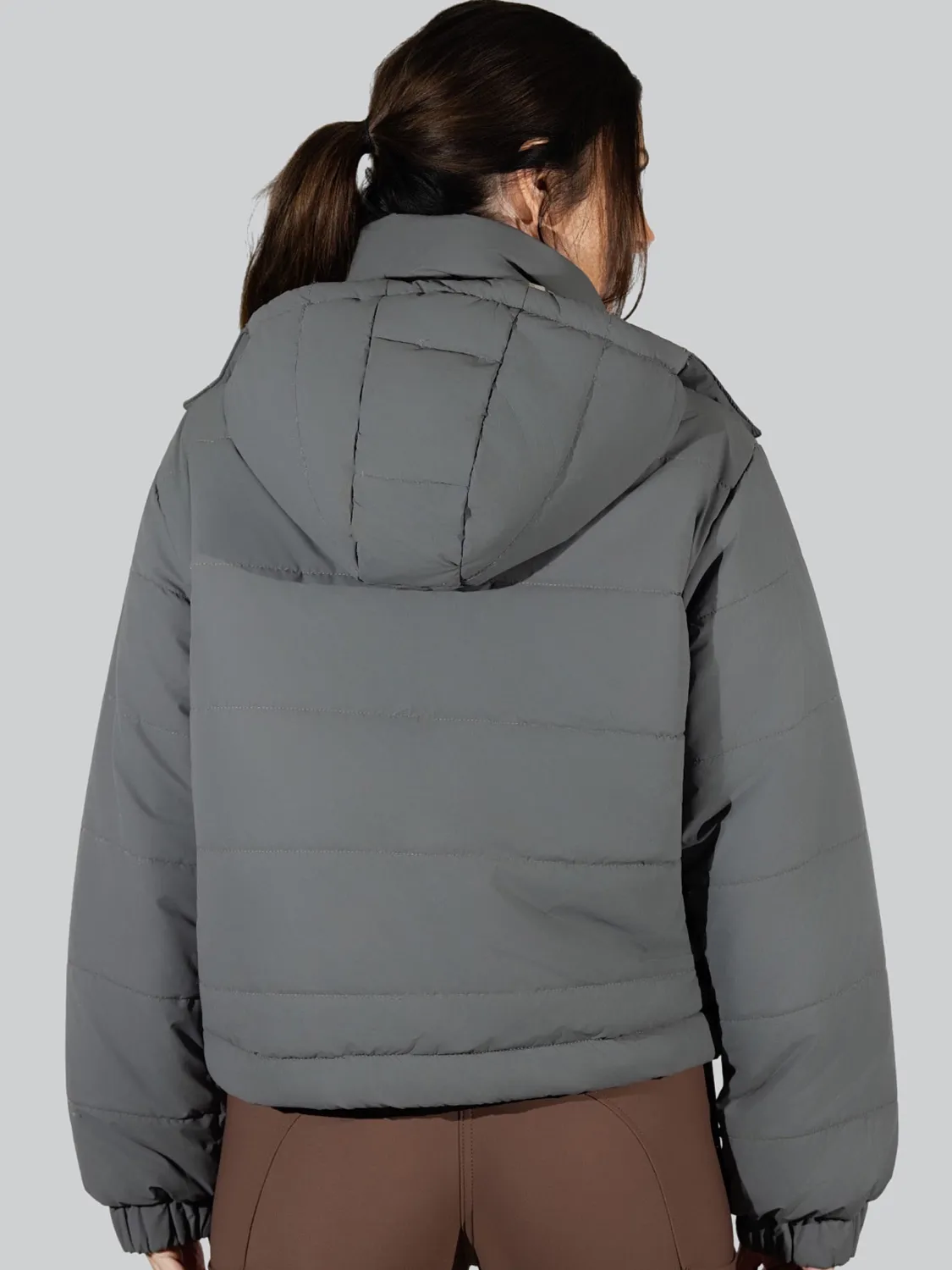 Dapplebay Reversible Puffer Jas Grafiet omkeerbaar
