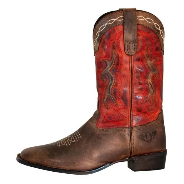 TuffRider Mammoth westernlaarzen heren leer bruin square toe