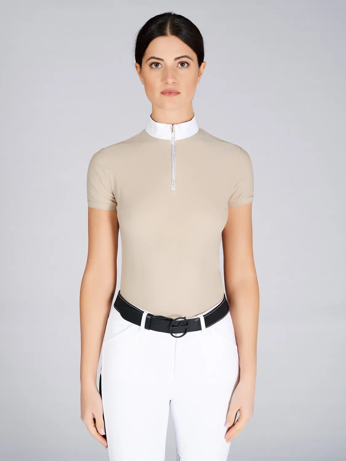Vestrum Manarola wedstrijdshirt korte mouw wit strass
