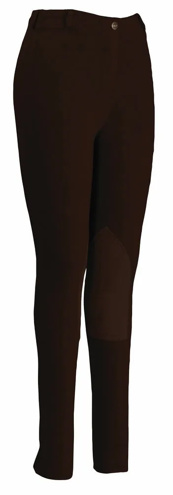 TuffRider Ladies Pull-On Knee Patch rijbroek Zwart katoen