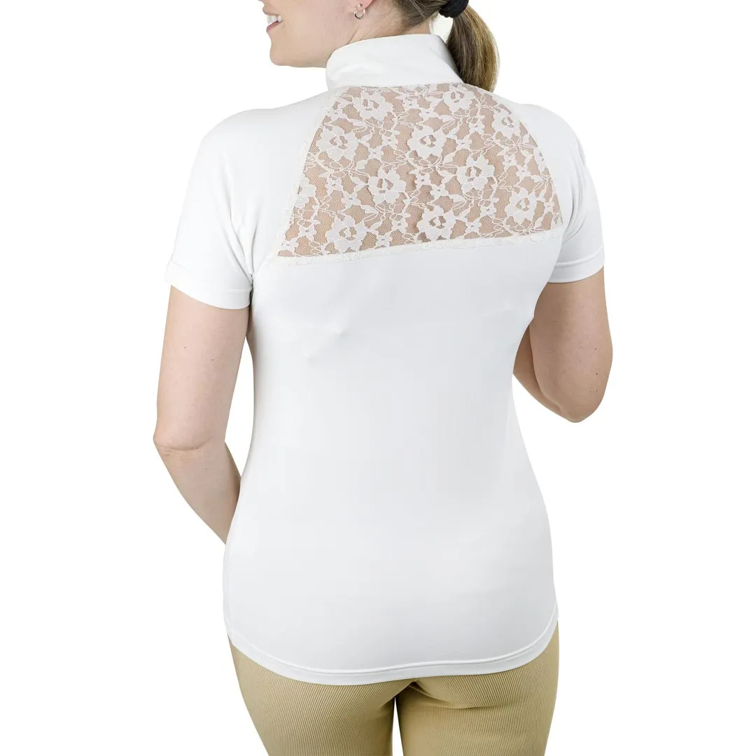 JPC Equestrian Equine Couture Magda Lace wedstrijdshirt wit 3XL kant