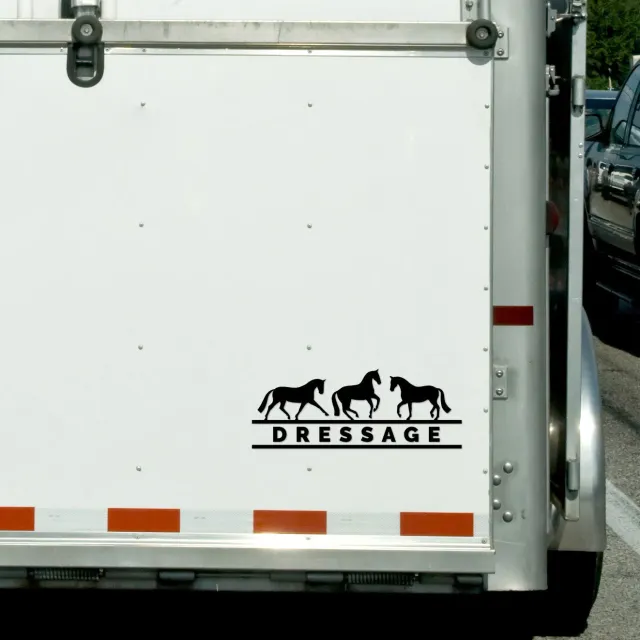 Dapplebay Dressage vinyl decal sticker zwart STD trailerproof