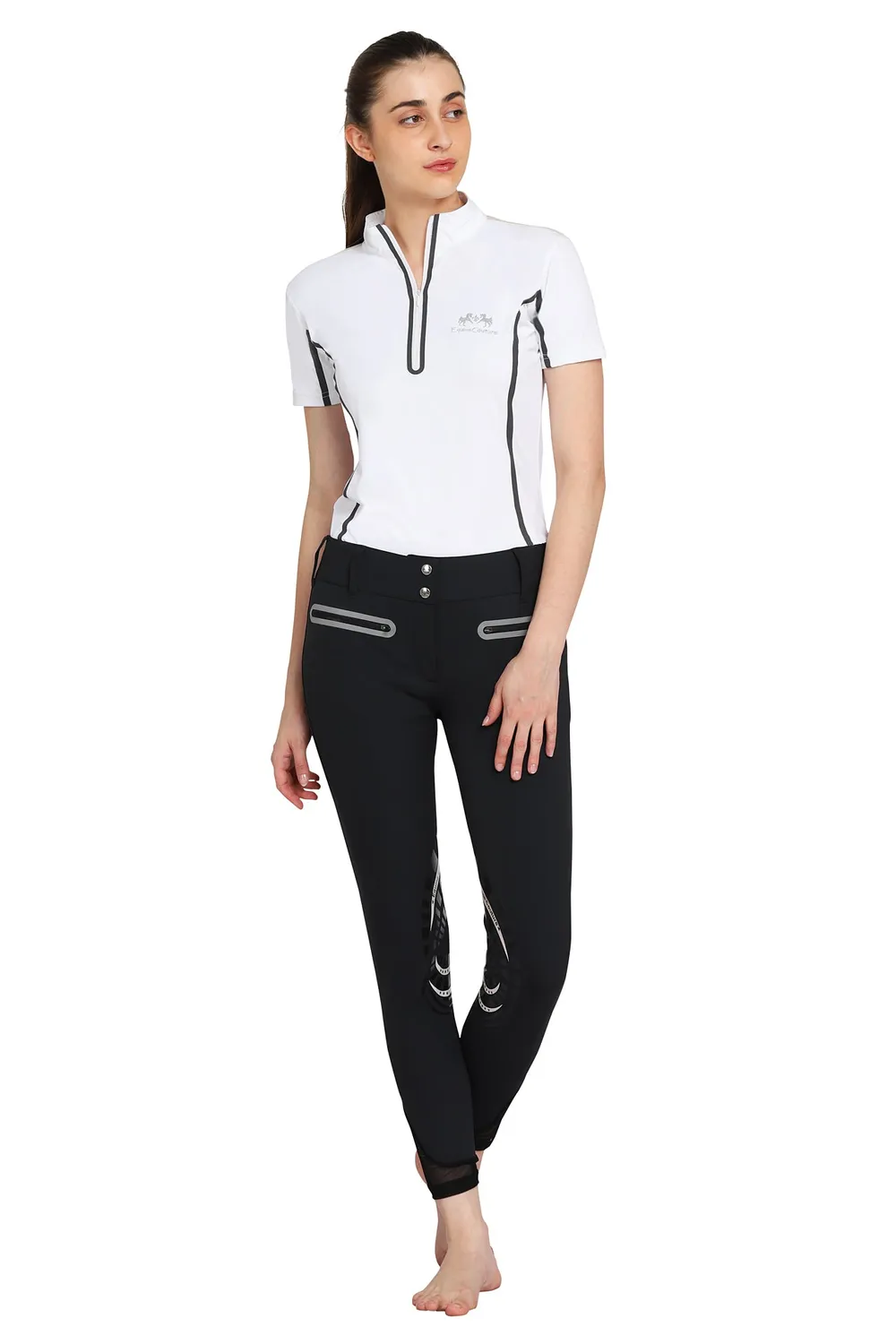 Equine Couture Ibiza knie rijbroek zwart dames siliconen
