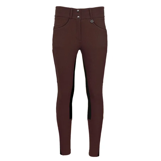 Dapplebay Pro Ribbed Full Seat rijbroek chocolate suède zit