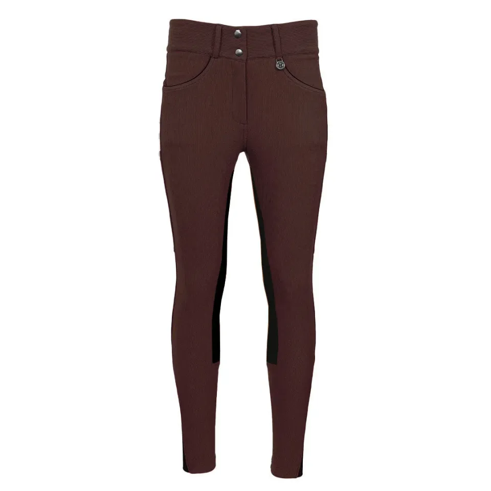 Dapplebay Pro Ribbed Full Seat rijbroek chocolate suède zit
