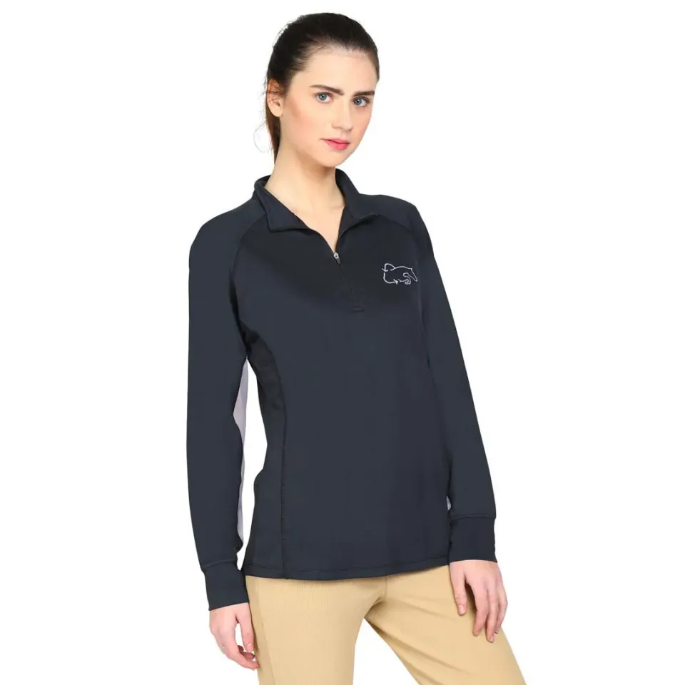 TuffRider EcoRider Denali dames rijshirt mesh grijs