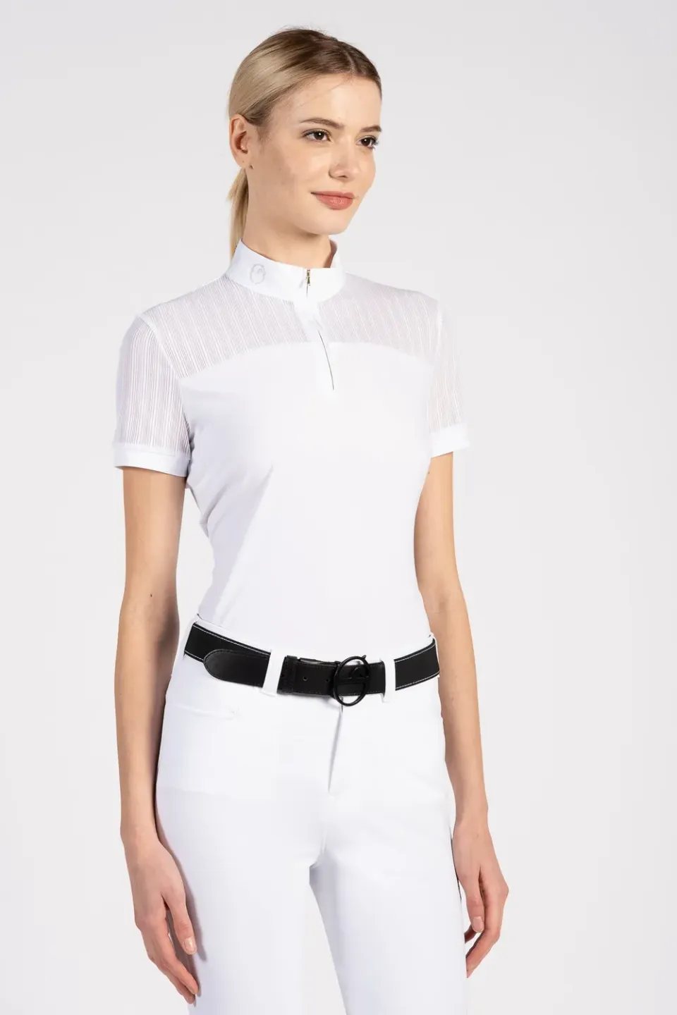 Vestrum Michigan wedstrijdblouse dames beige opstaand kraag