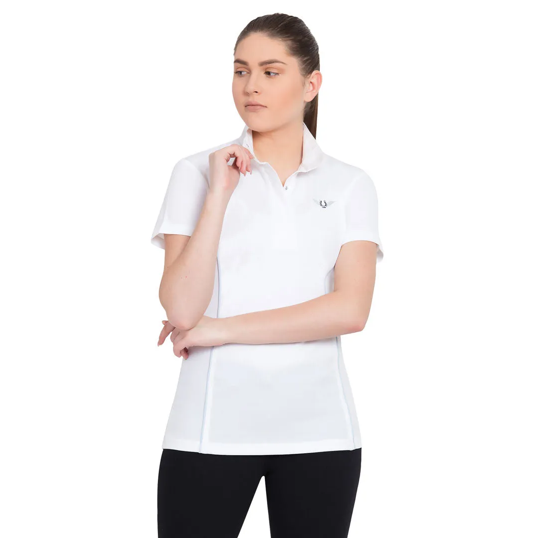 TuffRider Kirby wedstrijdshirt dames wit glacier korte mouw