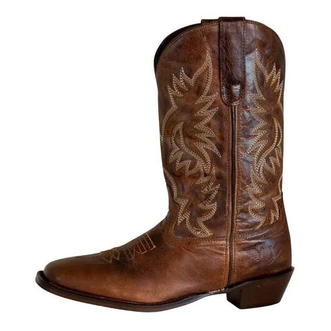 TuffRider Moran western laarzen bruin leer square toe